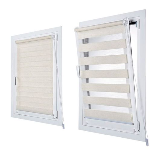 Estor Enrollable Clip & Fix, Noche & Dia, Lino 120 X 180 Cm