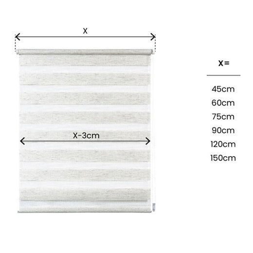 Estor Enrollable Clip & Fix, Noche & Dia, Lino 120 X 180 Cm