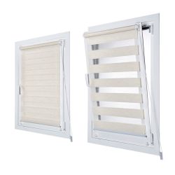 Estor Enrollable Clip & Fix, Noche & Dia, Lino 150 X 180 Cm