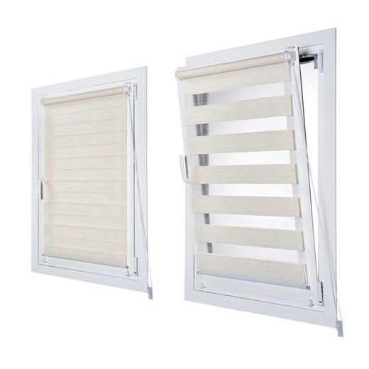 Estor Enrollable Clip & Fix, Noche & Dia, Lino 150 X 180 Cm