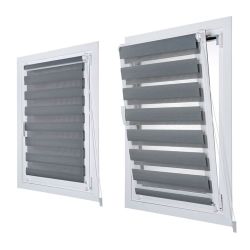 Estor Enrollable Clip & Fix, Noche & Dia, Plata 120 X 180 Cm