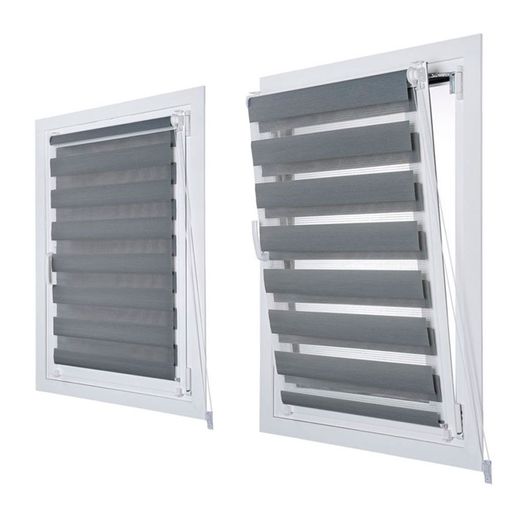 Estor Enrollable Clip & Fix, Noche & Dia, Plata 120 X 180 Cm