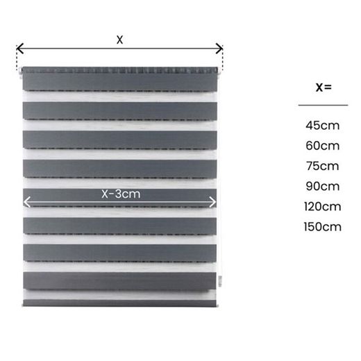 Estor Enrollable Clip & Fix, Noche & Dia, Plata 120 X 180 Cm