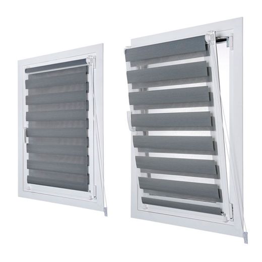 Estor Enrollable Clip & Fix, Noche & Dia, Plata 120 X 180 Cm