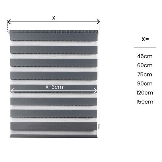 Estor Enrollable Clip & Fix, Noche & Dia, Plata 120 X 180 Cm