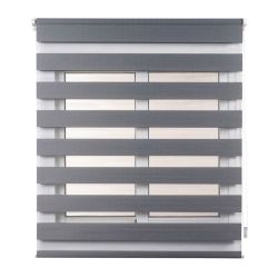 Estor Enrollable Clip & Fix, Noche & Dia, Plata 120 X 180 Cm