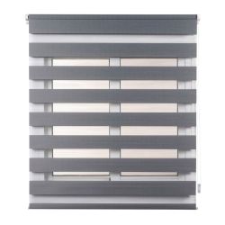 Estor Enrollable Clip & Fix, Noche & Dia, Plata 150 X 180 Cm