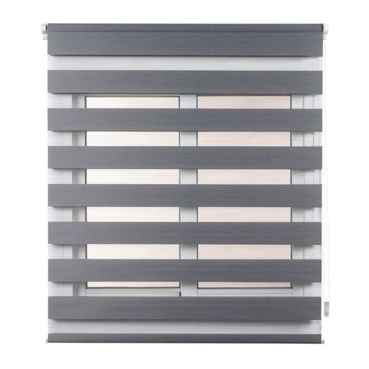 Estor Enrollable Clip & Fix, Noche & Dia, Plata 150 X 180 Cm