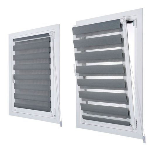 Estor Enrollable Clip & Fix, Noche & Dia, Plata 150 X 180 Cm