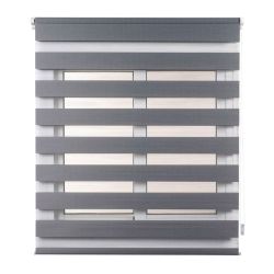 Estor Enrollable Clip & Fix, Noche & Dia, Plata 150 X 180 Cm