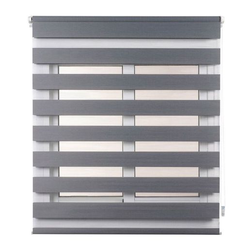 Estor Enrollable Clip & Fix, Noche & Dia, Plata 150 X 180 Cm