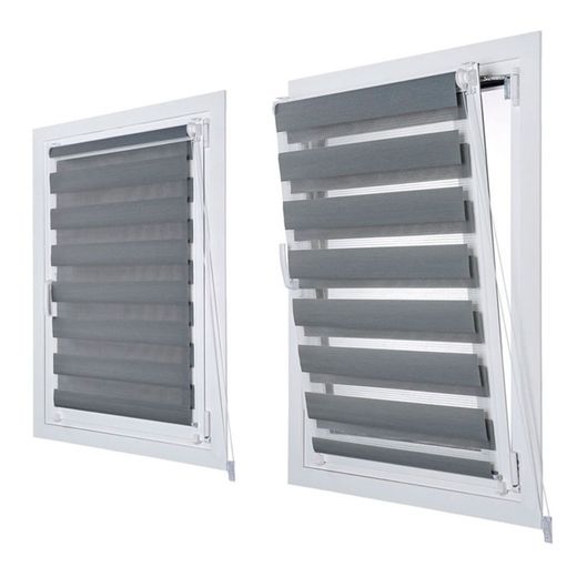 Estor Enrollable Clip & Fix, Noche & Dia, Plata 150 X 180 Cm