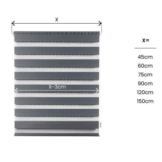 Estor Enrollable Clip & Fix, Noche & Dia, Plata 150 X 180 Cm