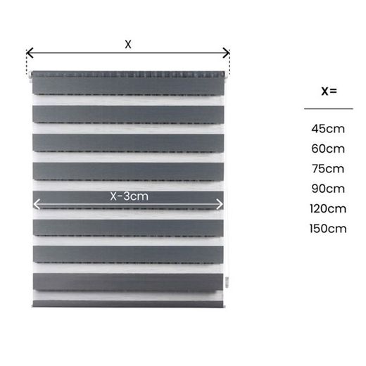 Estor Enrollable Clip & Fix, Noche & Dia, Plata 150 X 180 Cm