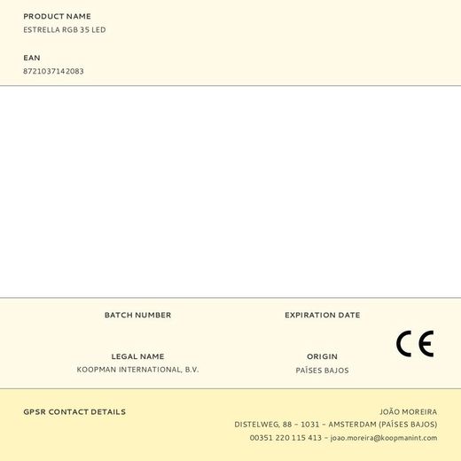 Estrella Rgb 35 Leds, Multifunción, Interior, 25 X 0,6 X 60 Cm