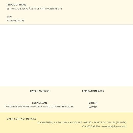 Estropajo Salvauñas Plus Antibacterias 1+1