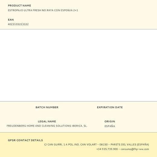 Estropajo Ultra Fresh No Raya Con Esponja 2+1