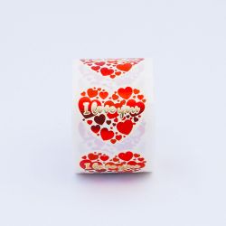 Etiquetas Adhesivas Corazón "I Love You", 250 Uds, 45 X 40 Mm