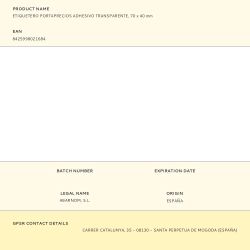 Etiquetero Portaprecios Adhesivo Transparente, 70 X 40 Mm