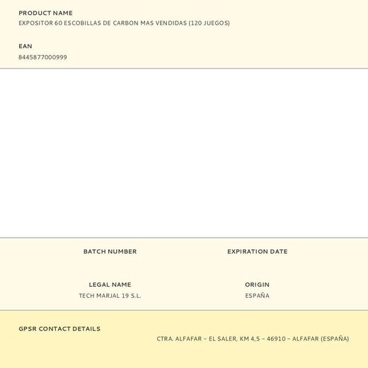 Expositor 60 Escobillas De Carbon Mas Vendidas (120 Juegos)