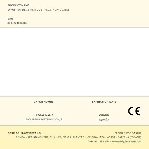 Expositor De 15 Filtros Bi-Flux Individuales