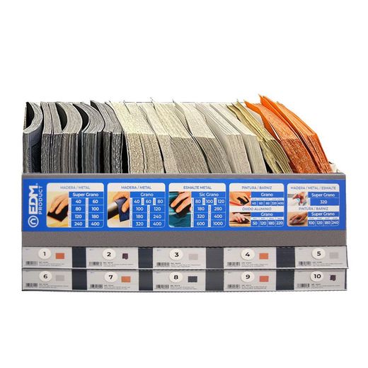 Expositor De Carton Para Papel De Lija 49X22X37Cm Edm