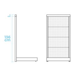Expositor Edm Pasillo Interno Color Blanco 92,5X41X136 Cm