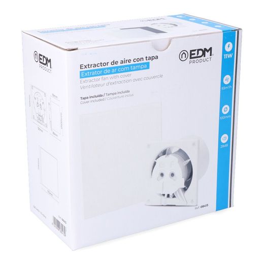 Extractor De Aire Con Tapa Blanca, ( Personalizable) 11W  Ø10Cm Edm
