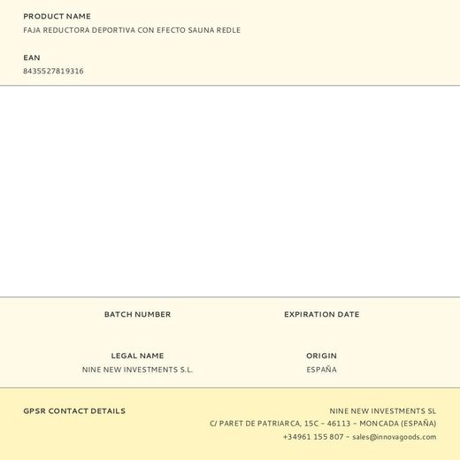 Faja Reductora Deportiva Con Efecto Sauna Redle