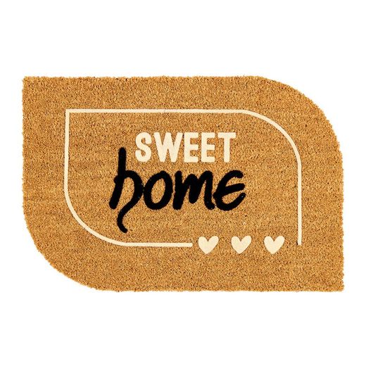 Felpudo De Coco Floqueado Diseño Sweet Home, 60 X 40 Cm