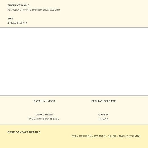 Felpudo Dynamic, 100% Caucho, 60 X 40 Cm