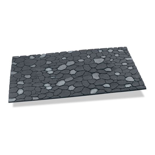 Felpudo Efecto Piedras Color Gris Grafito 75 X 45 X 0,5 Cm