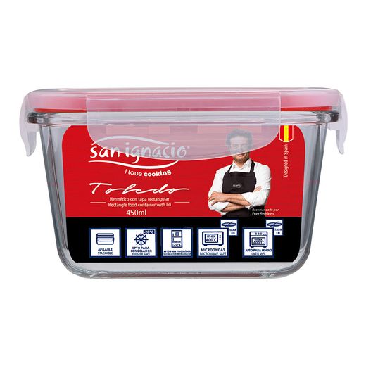 Fiambrera Hermética Cristal Toledo 450 Ml