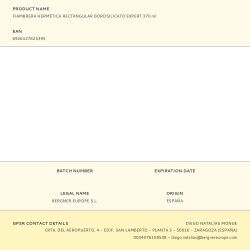 Fiambrera Hermética Rectangular Borosilicato Expert 370 Ml