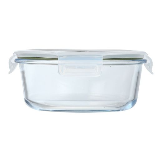 Fiambrera Hermética Redonda Borosilicato, Experto, 950 Ml, Ø18,4 X 7,6 Cm