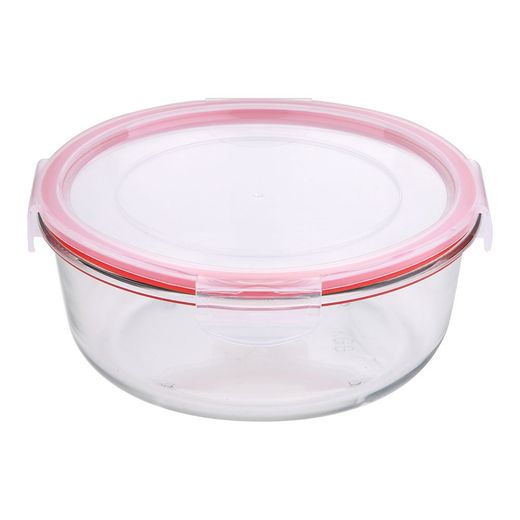 Fiambrera Hermética Redonda Borosilicato, Toledo, 1200 Ml, Ø19 X 8 Cm