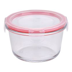 Fiambrera Hermética Redonda Borosilicato Toledo, 500 Ml, Ø12,5 X 7 Cm