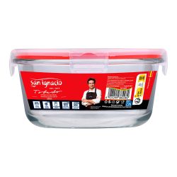 Fiambrera Hermética Redonda Borosilicato, Toledo, 800 Ml, Ø16 X 8 Cm