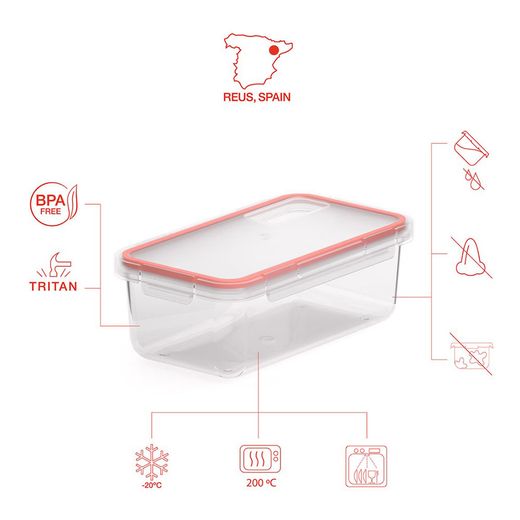 Fiambrera Hermética Transparente 750 Ml