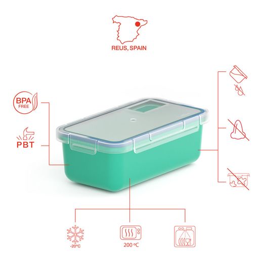 Fiambrera Hermética Turquesa 750 Ml
