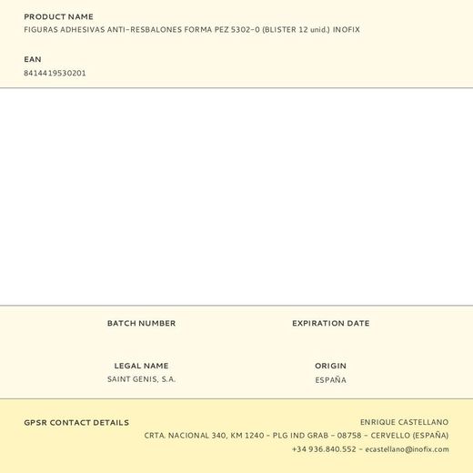 Figuras Adhesivas Anti-Resbalones Forma Pez 5302-0 (Blister 12 Unid.) Inofix