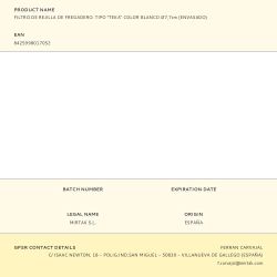 Filtro De Rejilla De Fregadero. Tipo "Teka" Color Blanco Ø7,7Cm (Envasado)