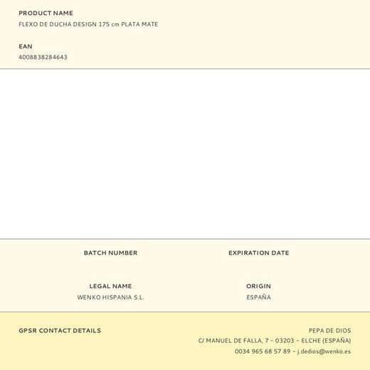 Flexo De Ducha Design 175 Cm Plata Mate