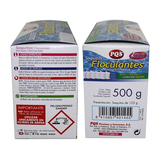 Floculante Clarificante Cartuchos, Especial Cloración Salina, Saquitos De 125 G, Estuche De 4 Uds
