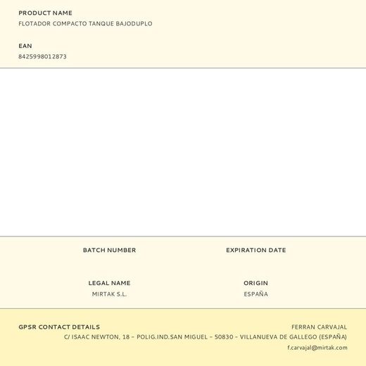 Flotador Compacto Tanque Bajoduplo