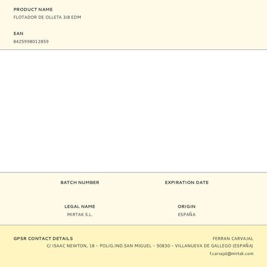 Flotador De Olleta 3/8 Edm