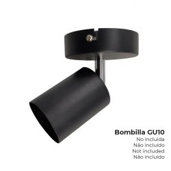 Foco 1 Elemento Gu10 50 W (Bombilla No Incluida) Color Negro Ø9 X 5,6 X 14,2 Cm