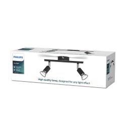 Foco 2 Elementos Limbali Gu10 (Bombilla No Incluida) Color Negro 8 X 32,4 X 13 Cm