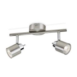 Foco 2 Elementos Meranti Gu10 (Bombilla No Incluida) Color Cromo Mate 15,5 X 10 X 28 Cm