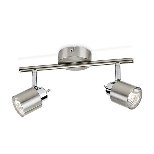 Foco 2 Elementos Meranti Gu10 (Bombilla No Incluida) Color Cromo Mate 15,5 X 10 X 28 Cm